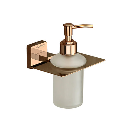 Evanex Stainless Steel Rose Gold Liquid Soap Dispenser for Bathroom (12X12.3X15.5 CM)