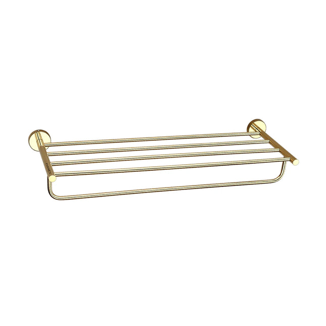 Evanex Stainless Steel Gold Towel Rack/Holder for Bathroom (63.5X22X10.5 CM)