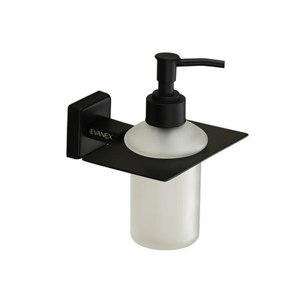 Evanex Stainless Steel Black Matt Liquid Soap Dispenser for Bathroom (12X12.3X15.5 CM)