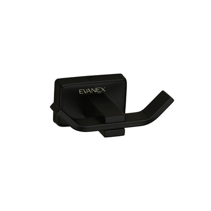 Evanex Stainless Steel Black Matt Robe Hook for Bathroom (9.3X5.2X3.6 CM)