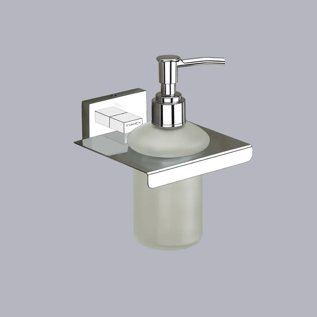Evanex Stainless Steel Chrome Liquid Soap Dispenser for Bathroom (12X12.3X15.5 CM)
