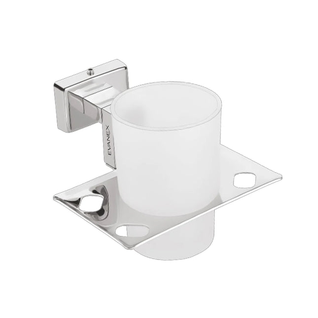 Evanex Stainless Steel Chrome Tumbler Holder for Bathroom (12.4X12.3X9.5 CM)