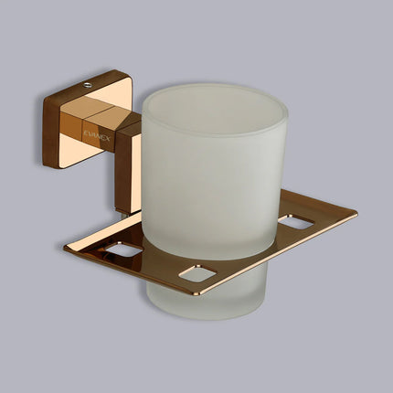 Evanex Stainless Steel Rose Gold Tumbler Holder for Bathroom (12.4X12.3X9.5 CM)