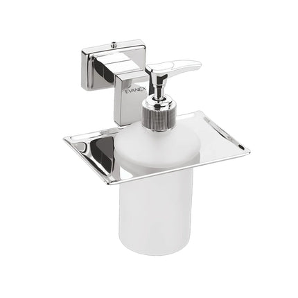 Evanex Stainless Steel Chrome Liquid Soap Dispenser for Bathroom (12.4X12.3X15.5 CM)