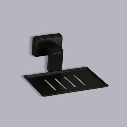Evanex Stainless Steel Black Matt Soap Dish for Bathroom (12.4X12.3X5.4 CM)