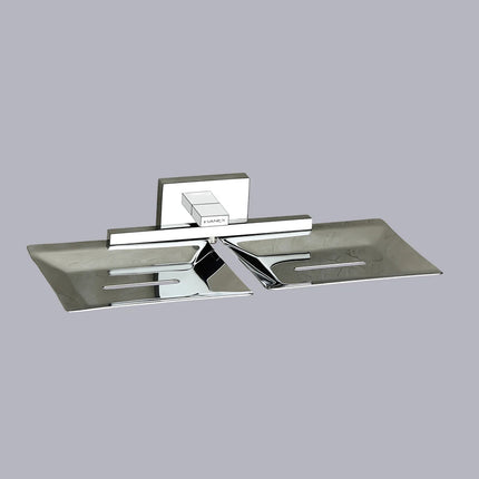 Evanex Stainless Steel Chrome Twin Soap Dish Holder for Bathroom (25.4X12.3X4 CM)