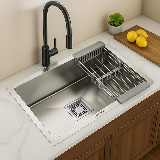 Handmade Heavy Grade Single Bowl Kitchen Sink (24 x 18 x 10 Inches)