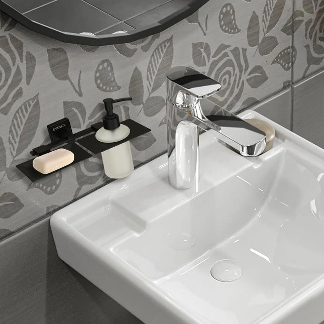 Black Matt Soap Dish & Liquid Soap Dispenser (25.5X15X15.5 CM)