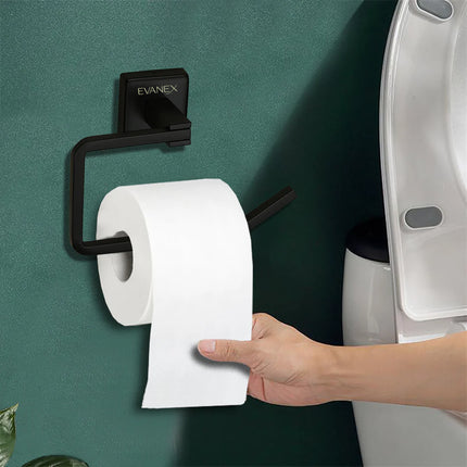 Evanex Stainless Steel Black Matt Toilet Paper Holder for Bathroom