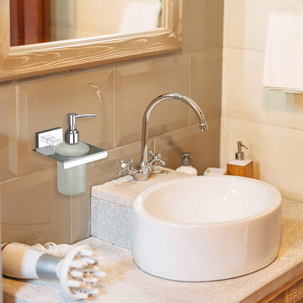 Evanex Stainless Steel Chrome Liquid Soap Dispenser for Bathroom (12X12.3X15.5 CM)