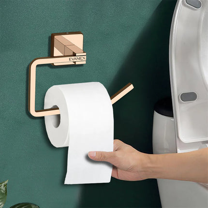 Evanex Stainless Steel Rose Gold Toilet Paper Holder for Bathroom