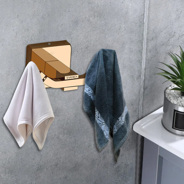 Evanex Stainless Steel Rose Gold Robe/Towel Hook for Bathroom (9.1X5.4X4.6 CM)