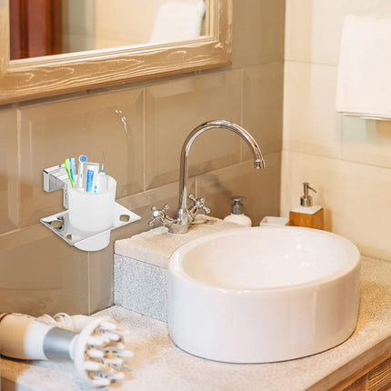 Evanex Stainless Steel Chrome Tumbler Holder for Bathroom (12.4X12.3X9.5 CM)