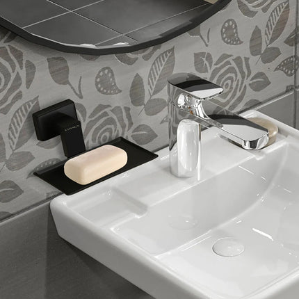 Evanex Stainless Steel Black Matt Soap Dish for Bathroom (12.4X12.3X5.4 CM)