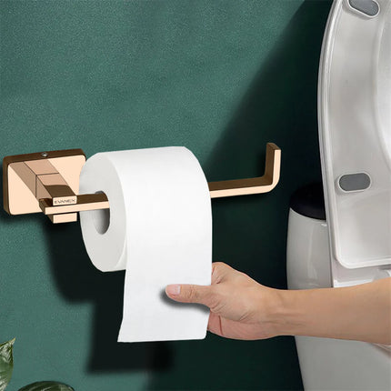 Evanex Stainless Steel Rose Gold Toilet Paper Holder for Bathroom (17X5.2X4.3 CM)