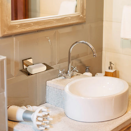 Evanex Stainless Steel Gold Soap Dish Holder for Bathroom (12.5X12X4.6 CM)