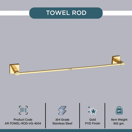Evanex Stainless Steel Rose Gold Towel Rod/Stand for Bathroom (61X7X4.6 CM)