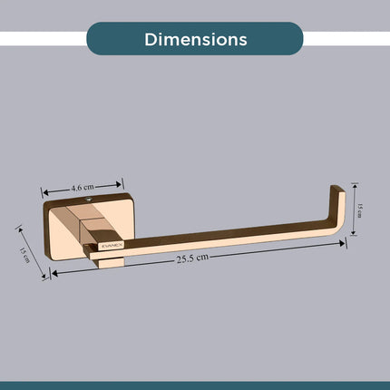 Evanex Stainless Steel Rose Gold Toilet Paper Holder for Bathroom (17X5.2X4.3 CM)