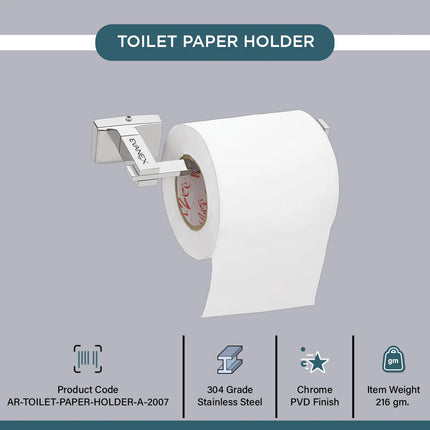 Evanex Stainless Steel Chrome Toilet Paper Holder for Bathroom (17X5.2X4.3 CM)