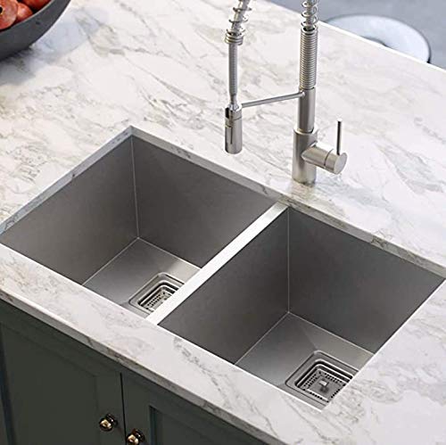 304 Grade Handmade Double Bowl Kitchen Sink (45 x 20 x 10 Inches)