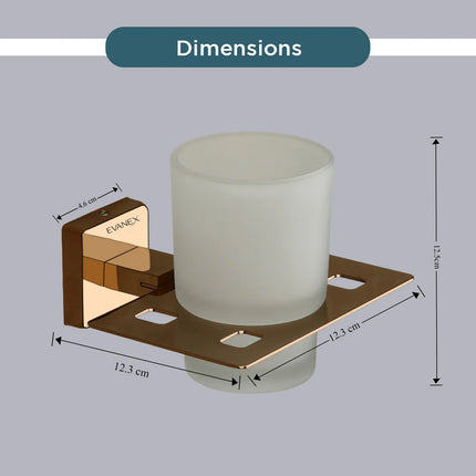 Evanex Stainless Steel Rose Gold Tumbler Holder for Bathroom (12.5X12.3X9.5 CM)