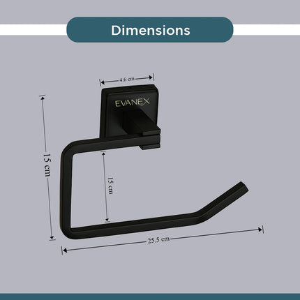 Evanex Stainless Steel Black Matt Toilet Paper Holder for Bathroom