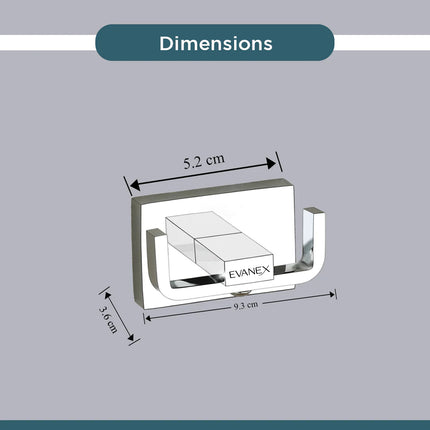 Evanex Stainless Steel Chrome Robe & Towel Hook for Bathroom (7.8X5X4 CM)