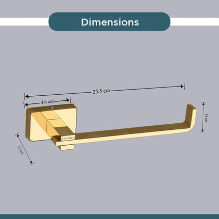 Evanex Stainless Steel Gold Toilet Paper Holder for Bathroom (17X5.2X4.3 CM)