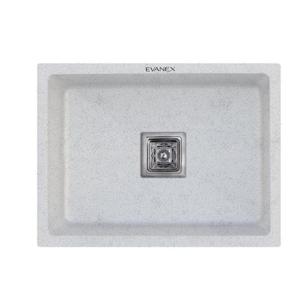 Quartz Single Bowl Kitchen Sink (24 x 18 x 9 Inches) ( White)