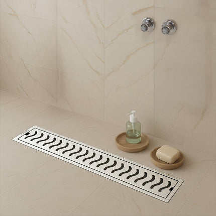 Sliver-Matt Shower Water Drain Channel with Cockroach Trap (18X4 Inches)