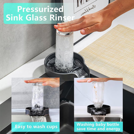 Waterfall Smart Kitchen Sink (24 x 18 x 9 Inches) | Heavy Stainless Steel Sink