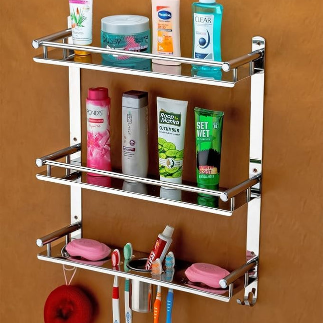 Evanex 6 in 1 Bathroom Shelves | 304 Stainless Steel