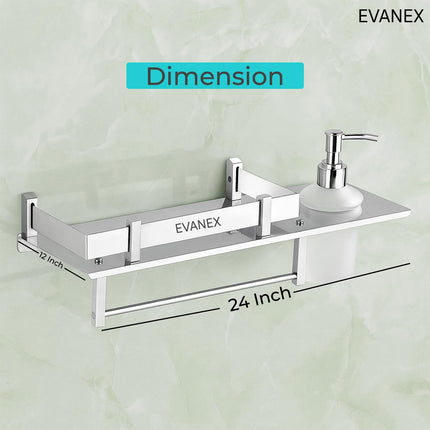 Evanex 3 in 1 Bathroom Shelves | 304 Grade Stainless Steel