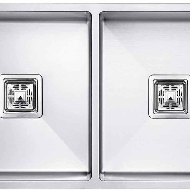 Heavy Grade Stainless Steel Handmade MATT Finish Double Bowl Kitchen Sink (37 x 18 x 10 inches)