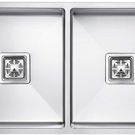 304 Grade Handmade Double Bowl Kitchen Sink (45 x 20 x 10 Inches)