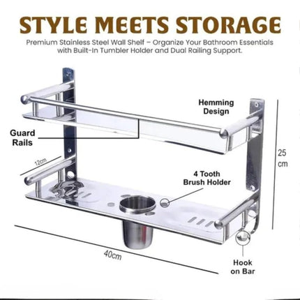 Evanex 5 in 1 Bathroom Shelves | 304 Stainless Steel