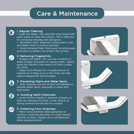 Evanex Stainless Steel Chrome Robe/Towel Hook for Bathroom (9.3X5.2X3.6 CM)