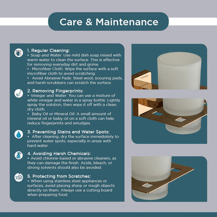 Evanex Stainless Steel Rose Gold Tumbler Holder for Bathroom (12.5X12.3X9.5 CM)