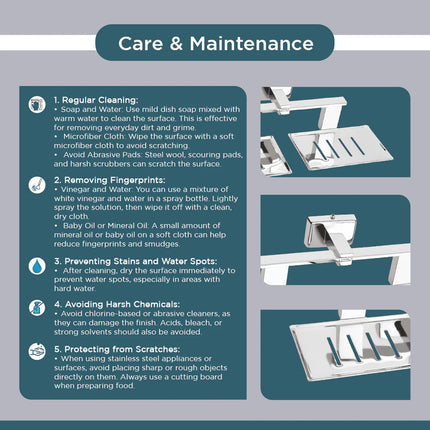 Evanex Stainless Steel Chrome Twin Soap Dish for Bathroom (26X13X6.3 CM)