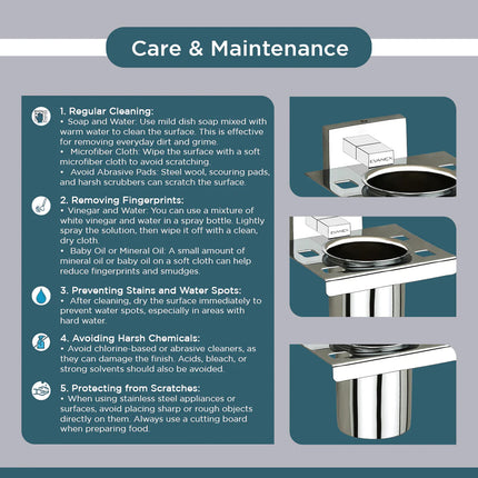 Evanex Stainless Steel Chrome Tumbler Holder for Bathroom (12X12.3X9.5 CM)