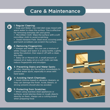 Evanex Stainless Steel Gold Twin Soap Dish for Bathroom (25.3X15X4.6 CM)