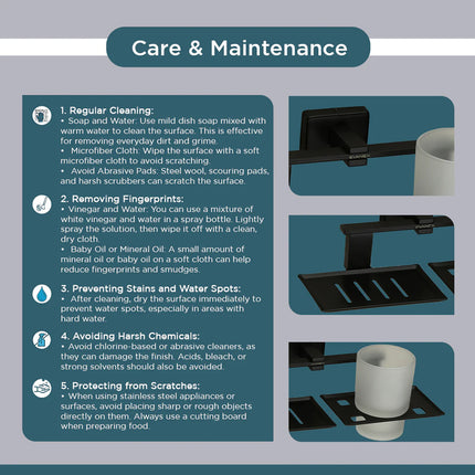 Evanex Stainless Steel Black Matt Soap Dish & Tumbler Holder for Bathroom (25.8X13X9.5 CM)