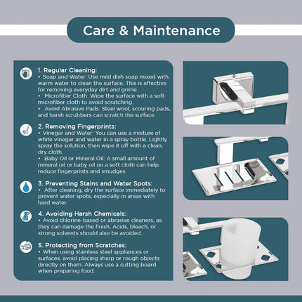 Evanex Stainless Steel Chrome Soap Dish & Tumbler Holder for Bathroom (25.8X13X9.5 CM)