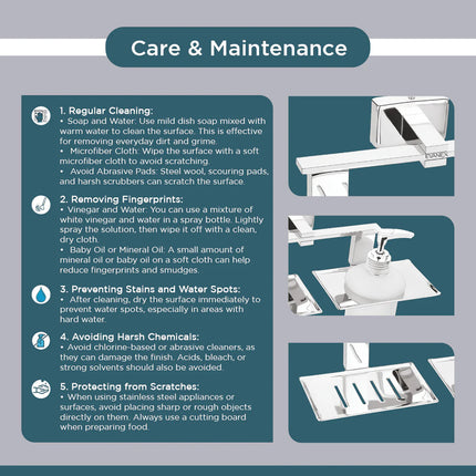 Evanex Stainless Steel Chrome Soap Dish & Liquid Soap Dispenser for Bathroom (25.8X13X15.5 CM)