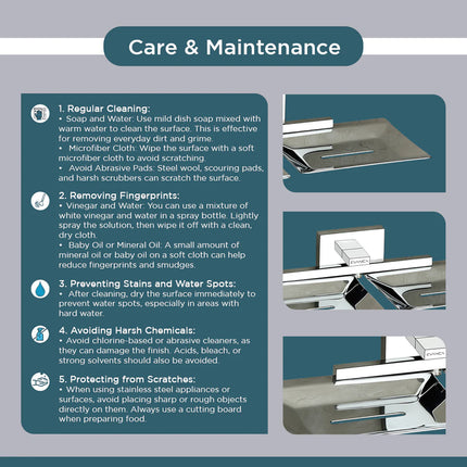 Evanex Stainless Steel Chrome Twin Soap Dish Holder for Bathroom (25.4X12.3X4 CM)