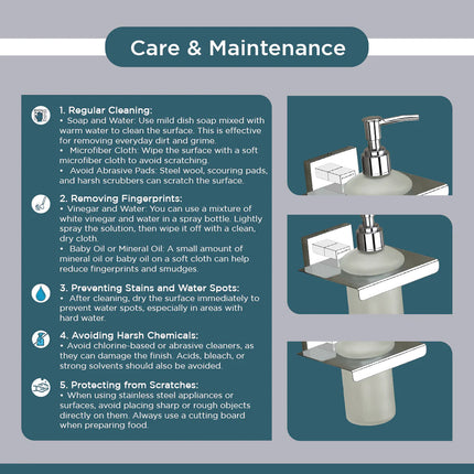 Evanex Stainless Steel Chrome Liquid Soap Dispenser for Bathroom (12X12.3X15.5 CM)