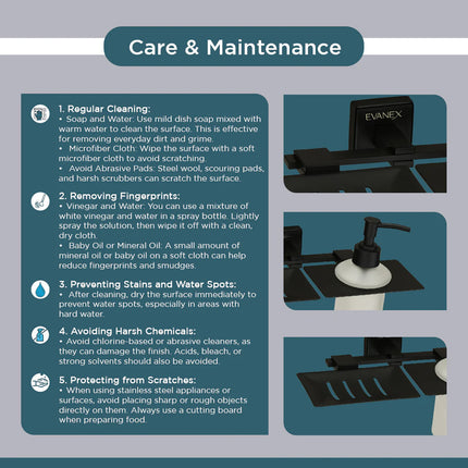 Black Matt Soap Dish & Liquid Soap Dispenser (25.5X15X15.5 CM)