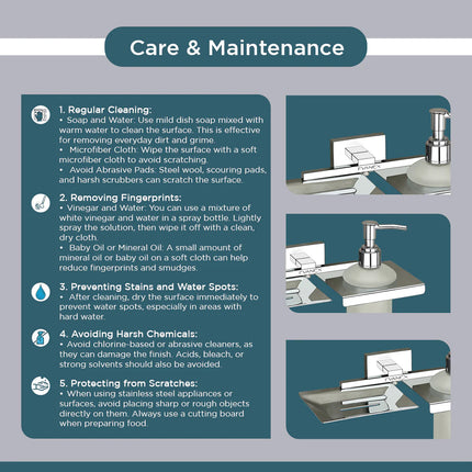 Evanex Stainless Steel Chrome Soap Dish & Liquid Soap Dispenser (25.4X12.3X15.5 CM)