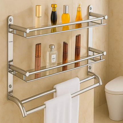 Evanex 2 Layer Bathroom Shelves | 304 Stainless Steel
