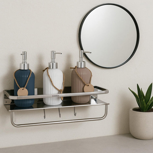Evanex Bathroom Shelf Multipurpose Wall Mounted Shelves (5x15 Inch)